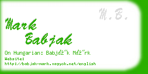 mark babjak business card